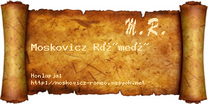 Moskovicz Rómeó névjegykártya